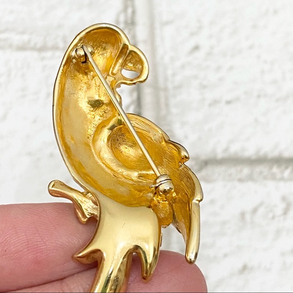 Vintage Unsigned Enamel Parrot Bird Brooch NOS - Picture 13 of 13